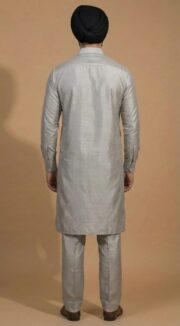 Platinum Grey Kurta Pajama - Image 4